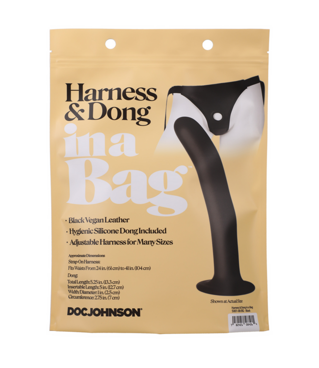 Doc Johnson Vegan Leather Harness with Slim Dong - Comfort & Style in One