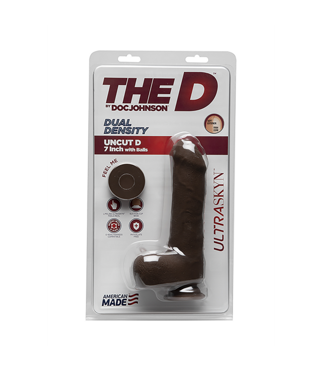 Doc Johnson Uncut D ULTRASKYN Dildo 17.5 cm – Realistic, Soft, Hands-Free Fun