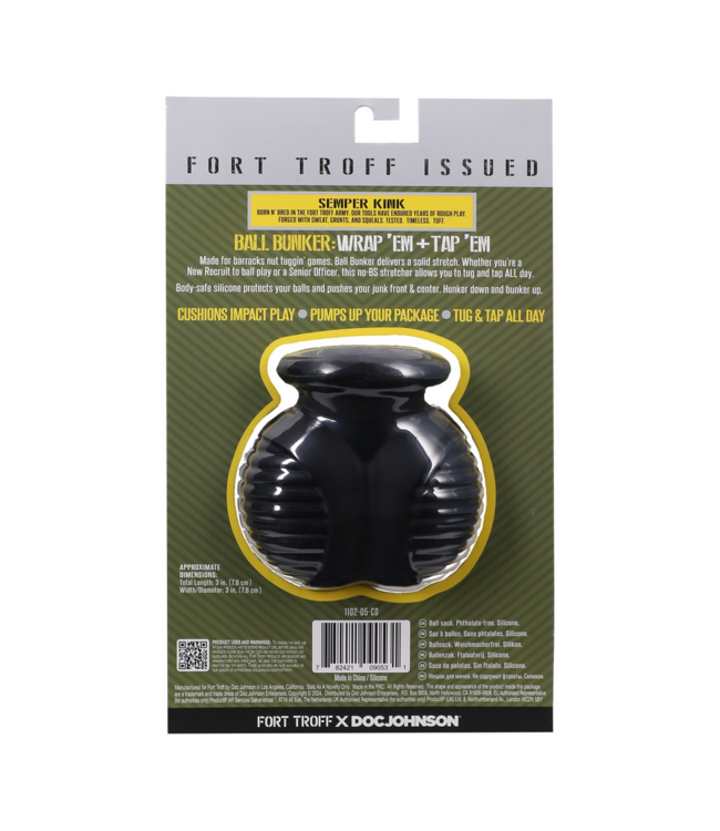 Doc Johnson Ball Bunker Black - Silicone Ball Stretcher for Ultimate Comfort