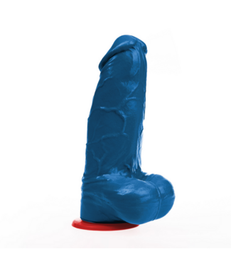 Fuck & Fist Realistische Blauwe Dildo met Geribbeld Oppervlak - 15 cm Inbrengbaar