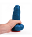 Fuck & Fist Realistischer blauer Dildo mit Hoden und Saugnapf – 15 cm