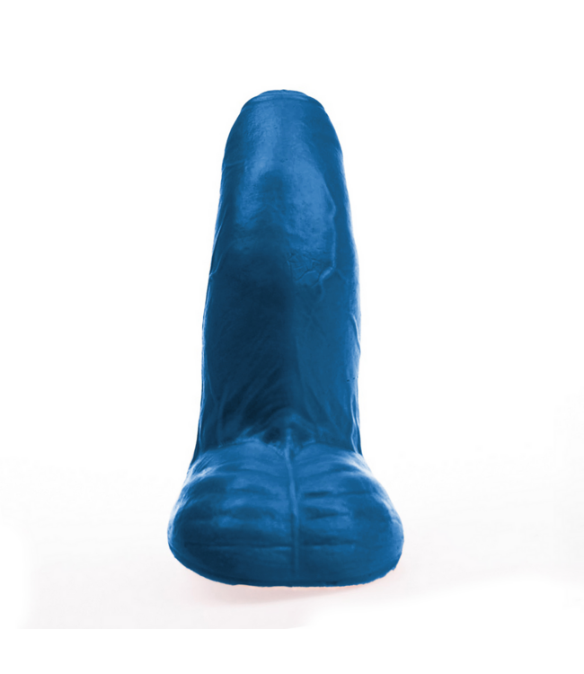 Fuck & Fist Realistic Blue Curved Dildo with Suction Cup - 5.5 in - PVC