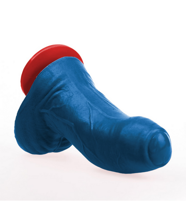 Fuck & Fist Realistic Blue Curved Dildo with Suction Cup - 5.5 in - PVC