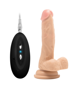 RealRock Realistischer vibrierender Penis 18 cm mit Hodensack | Luxuriöses Vergnügen