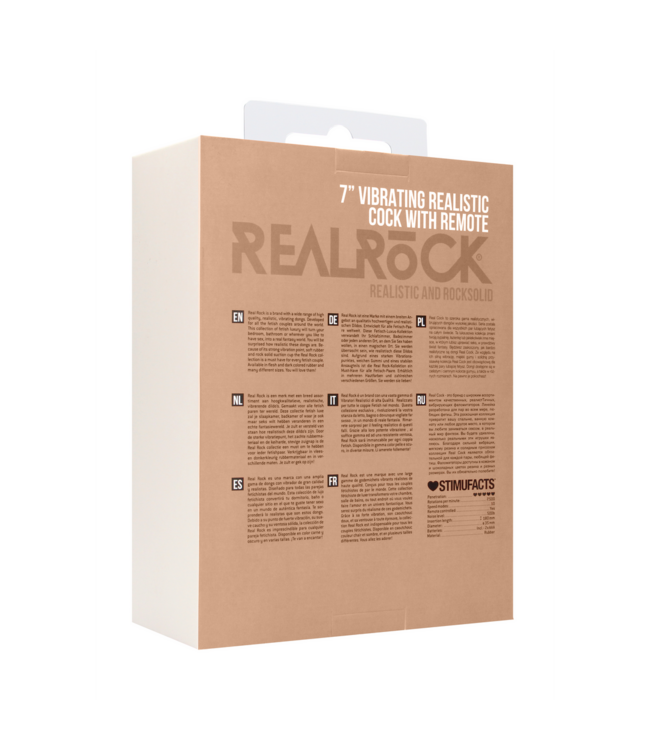 RealRock RealRock 18cm Vibrating Realistic Cock with Scrotum - Luxurious Pleasure