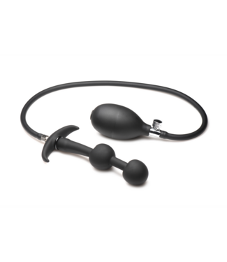 XR Brands Ass Rattler 12 cm: Zwarte Gewogen Silicone Anale Plug voor Plezier en Comfort