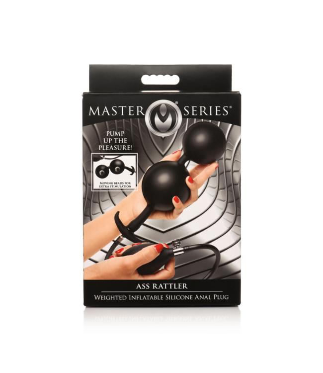 XR Brands Ass Rattler 12 cm: Zwarte Gewogen Silicone Anale Plug voor Plezier en Comfort