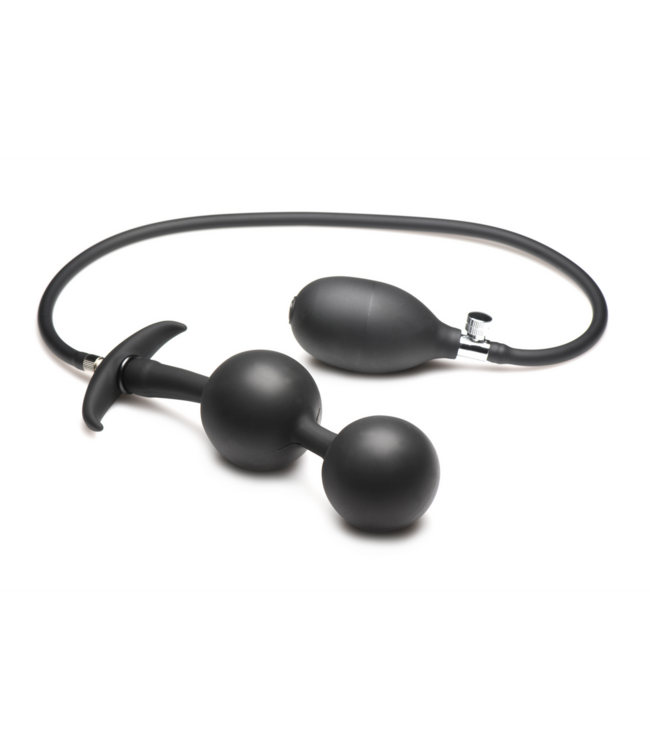 XR Brands Ass Rattler 12cm Black Weighted Silicone Anal Plug - Comfort & Pleasure