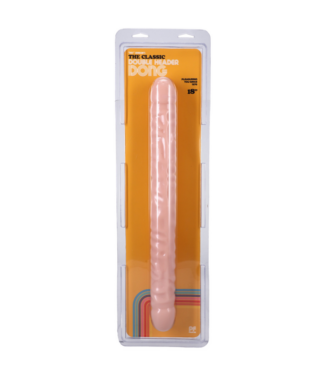 Doc Johnson Dubbele Genot Dildo 44,5 cm – Realistisch, Flexibel en Geaderd Voor Spanning
