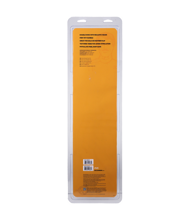 Doc Johnson Dubbele Genot Dildo 44,5 cm – Realistisch, Flexibel en Geaderd Voor Spanning