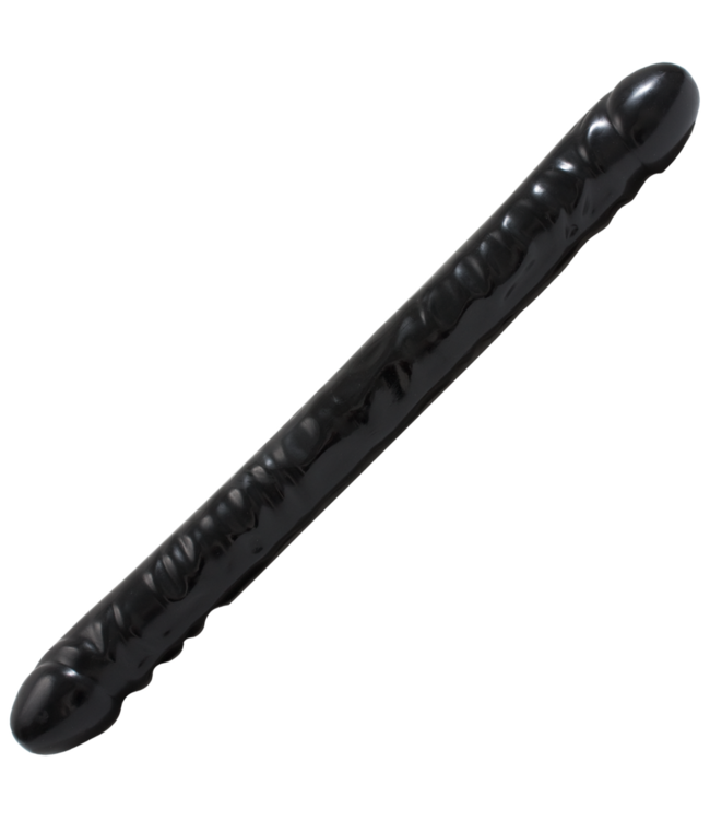 Doc Johnson Dubbel Genot Geaderde Dildo 44,5 cm - Plezier in Tweeën met Realistische Hoofden