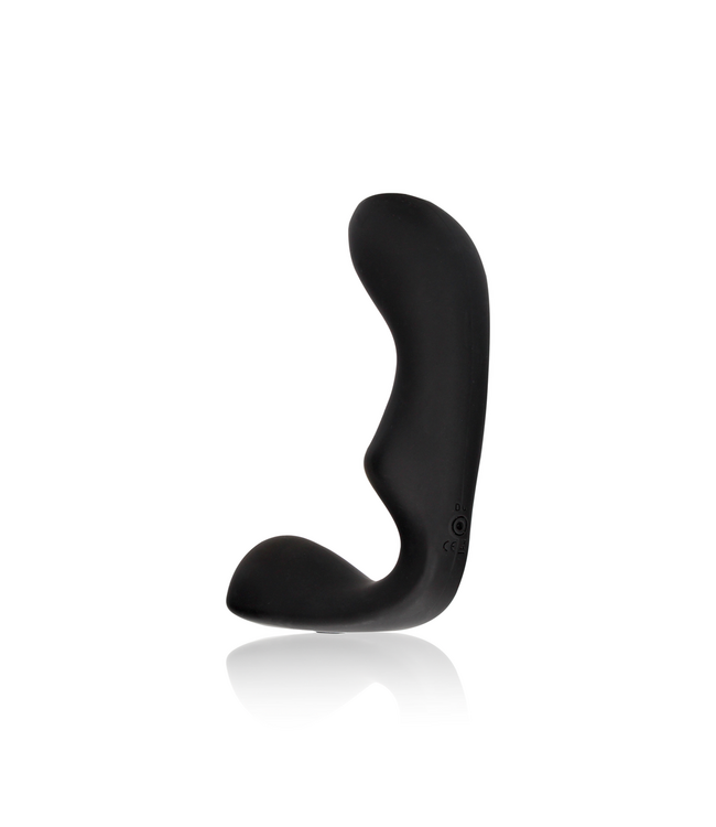 Ouch! Black Pointed Vibrating Prostate Massager with Remote Control - 10 Patterns