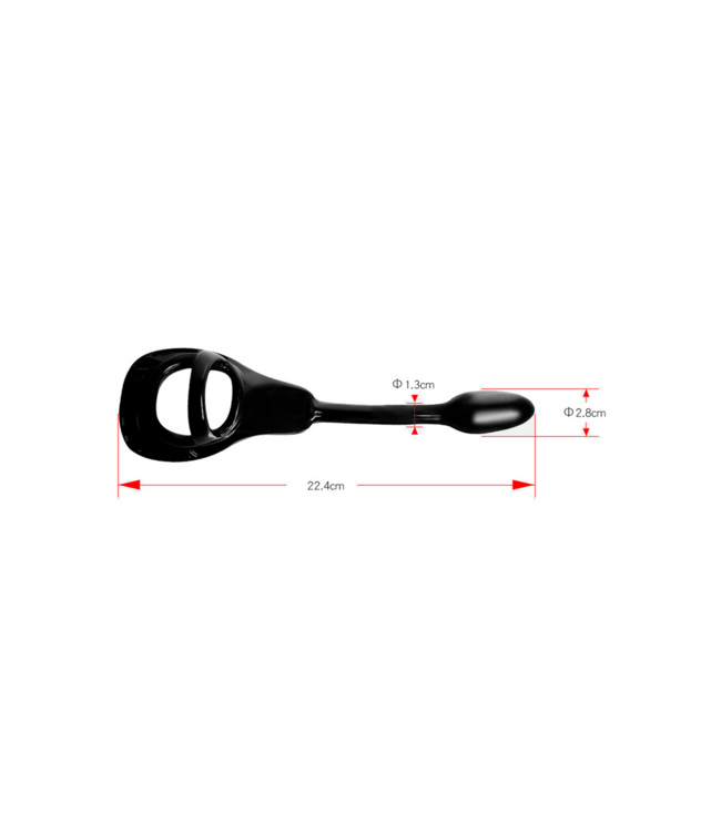 PerfectFitBrand Armour Tug Lock: Versatile Cock Ring with Ball Strap & Butt Plug - Small