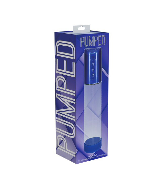 Pumped HyperPump Penispumpe – Starkes Vakuum & Komfort in Metallic-Blau