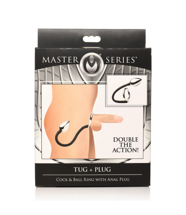 XR Brands Tug And Plug 28.5 cm - Cock Ring & Anal Plug for Ultimate Pleasure
