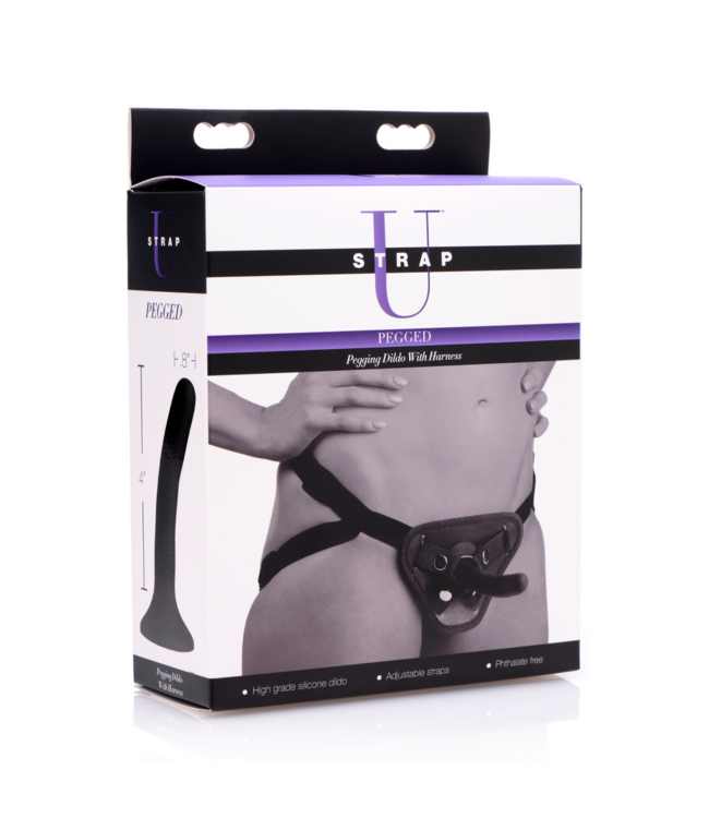 XR Brands Beginner Vriendelijk Pegged Dildo Set met Comfortabel Harnas – Verken nieuwe Sensaties!