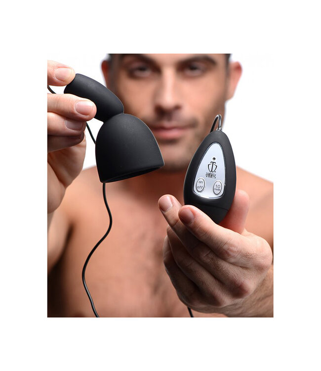 XR Brands Deluxe Silicone Penis Head Stimulator - 10 Intense Vibration Modes