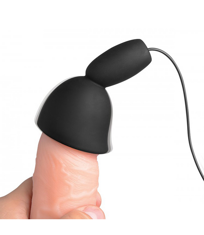 XR Brands Ongeëvenaarde Genot: Deluxe Siliconen Penishoofdstimulator met 10 Modi