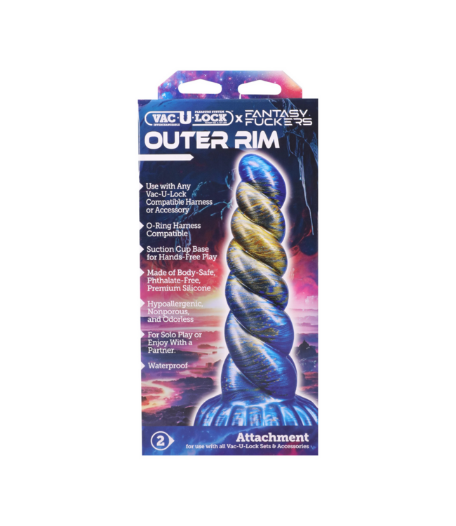 Doc Johnson Outer Rim Vibrating Silicone Toy - Blue/Gold Ecstasy Delight 21.1 cm
