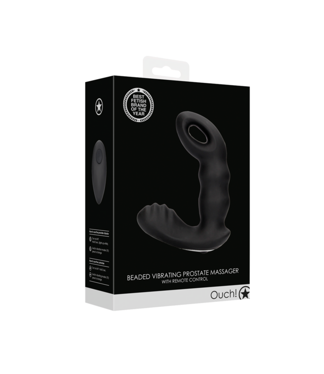 Ouch! Ultimate Remote-Controlled Black Beaded Prostate Massager