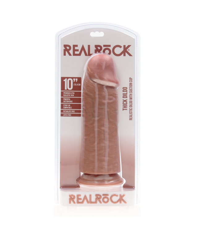 RealRock RealRock Extra Dikke Dildo 25,4 cm - Intens Realistisch Genot met Zuignap