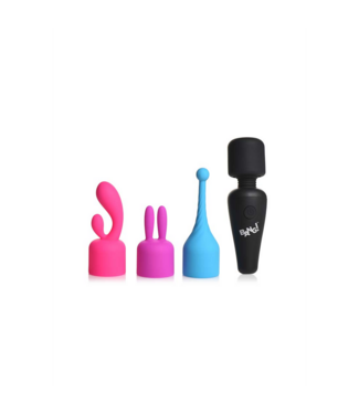 XR Brands Powerful Mini Wand Massager with 3 Interchangeable Attachments
