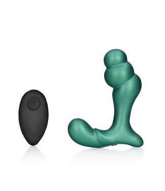 Ouch! Ultimate Green Stacked Prostate Massager with Remote & 10 Vibrations