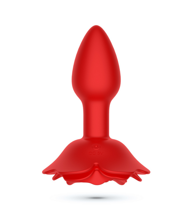 Crushious Giulietta 7.7 cm Rotating Anal Rose Plug with Remote Control - Red