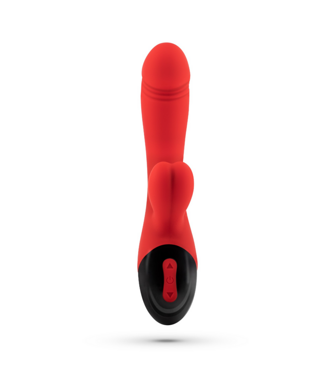Crushious Dare Dong Rood Rabbit Vibrator - 8 Modes, Waterdicht & Oplaadbaar Genot