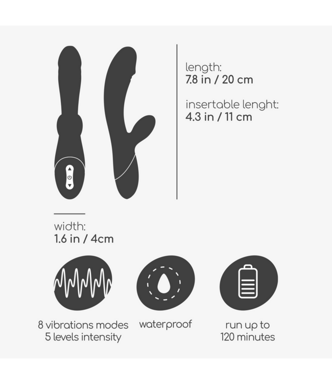 Crushious Dare Dong Roter Rabbit-Vibrator | 8 Vibrationen & wasserdicht