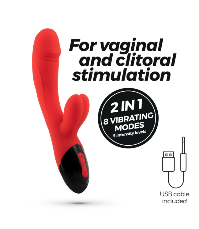 Crushious Dare Dong Roter Rabbit-Vibrator | 8 Vibrationen & wasserdicht