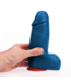 Fuck & Fist Realistische Dikke Dildo met Ballen - 14,5 cm Blauw met Zuignap en Grip