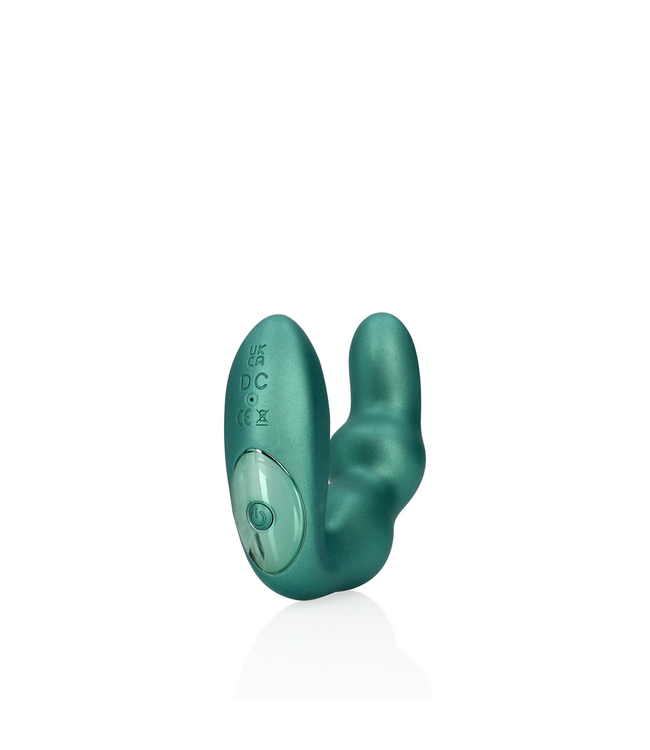 Ouch! Curved Green Prostate Massager with Remote & 10 Vibration Modes