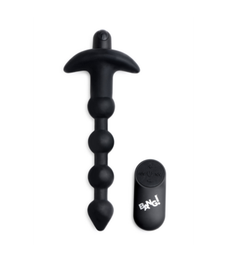 XR Brands BANG Toy's 21cm Remote-Controlled Silicone Anal Beads with 28 Vibration Patterns
