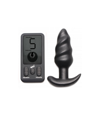 XR Brands Verwen jezelf met de Pluche Siliconen Swirl Plug 9,1 cm - Met Afstandsbediening!