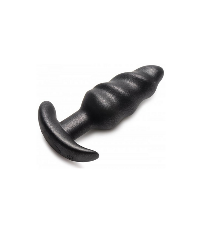 XR Brands Vibrating Silicone Swirl Butt Plug with Remote - Ultimate Pleasure Awaits!
