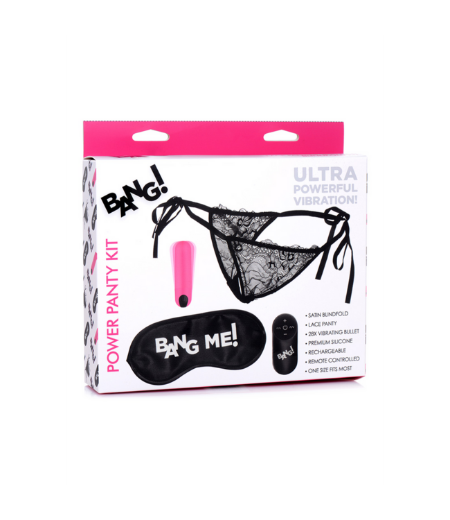 XR Brands Power Panty Set: Spitzenstrumpfhose, Vibrator & Augenbinde für intensives Vergnügen