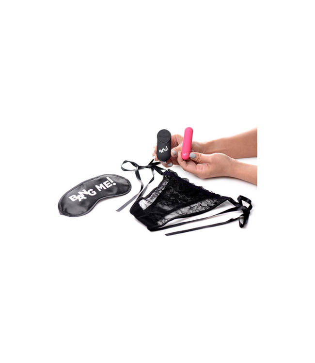 XR Brands Sensuele Power Panty Set: Kantpanty, Plush Vibrator & Blinddoek voor Ultimaal Plezier