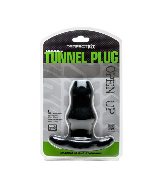 PerfectFitBrand Dubbele Tunnel Butt Plug L 15,1 cm – Innovatieve Speelervaring voor Experts