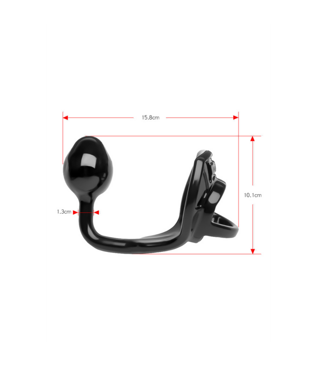 PerfectFitBrand Intense Plezier met de Armour Tug Lock Cockring & Butt Plug – Zwart