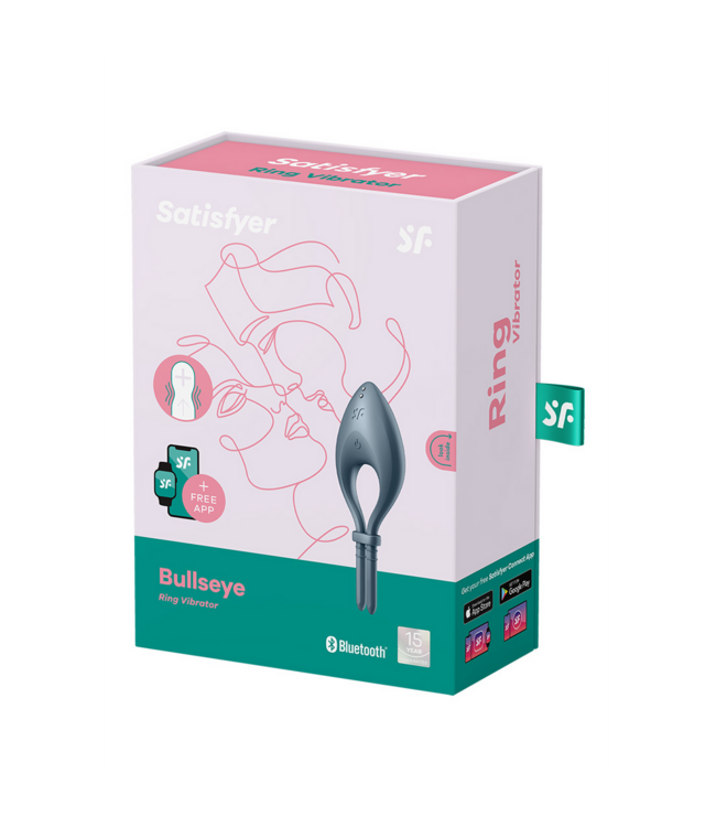 Satisfyer Bullseye Vibrerende Cockring Donkerblauw - Verstelbaar met App Bediening