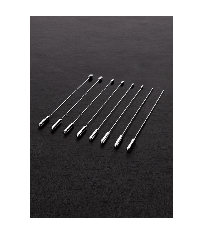 Steel by Shots Rosebud Urethrale Dilators – Set van 8 voor Verfijnde Stimulatie en Opslag