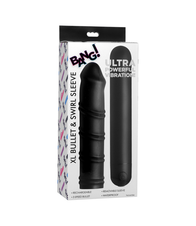 XR Brands XL Bullet & Swirl Silicone Sleeve - Unmatched Pleasure Experience!