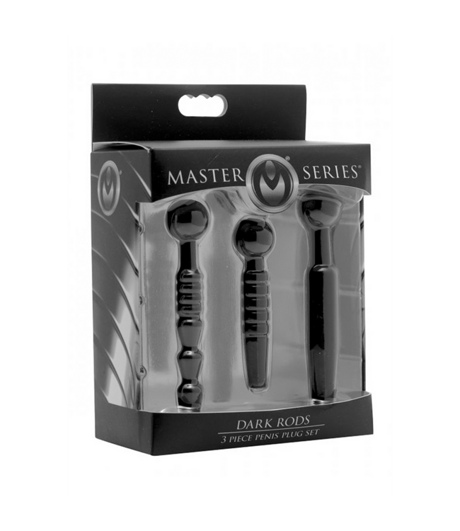 XR Brands Dunkle Stäbe | 3-teiliges Urethralspiel-Silikon-Penisplug-Set