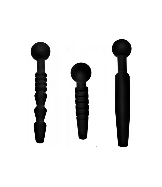 XR Brands Verken Urethraal Genot | 3 Delige Silicone Penis Plug Set voor Optimale Stimulatie