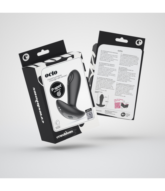 Crushious Octo P Spot Vibrator 12 cm Zwart - 10 Vibration Modes & Oplaadbaar met USB
