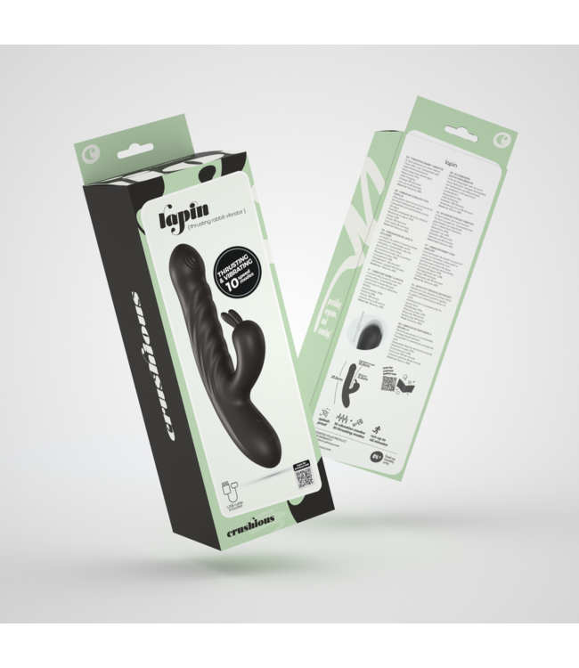 Crushious Lapin Push Rabbit-Vibrator Schwarz – 10 Intensitäten, flexibel & leise
