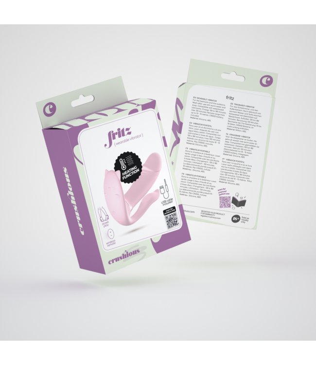 Crushious Fritz Heated Portable Vibrator - 9 Vibration Modes & Remote Control