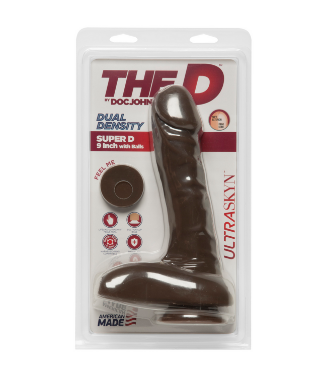 Doc Johnson Super D 9" ULTRASKYN Dildo - Realistic, Flexible, and Durable