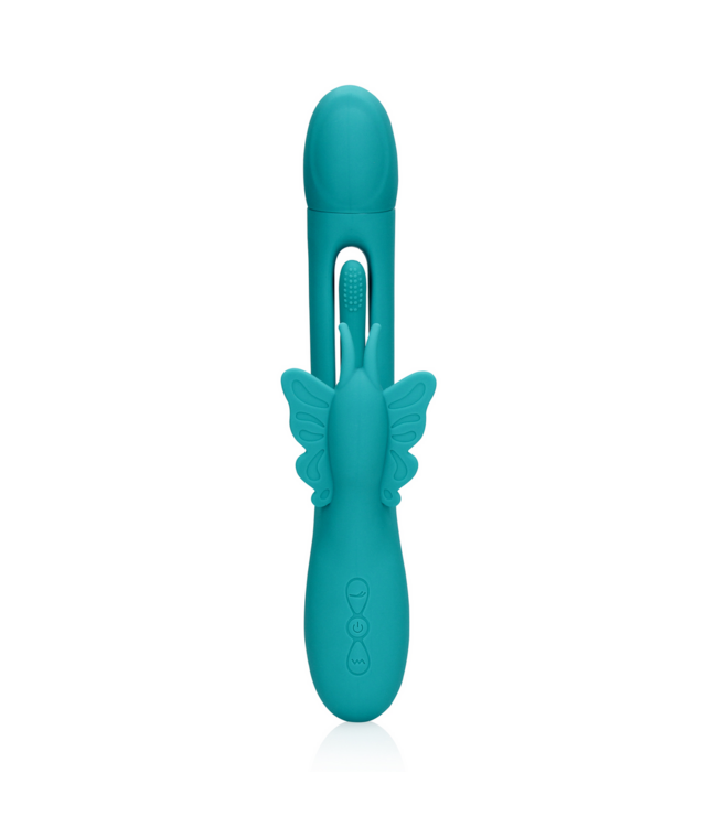 Loveline Intense Genot met de Flapping G-Spot Vlinder Vibrator in Pauwblauw